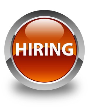 Parlak kahverengi yuvarlak düğme işe