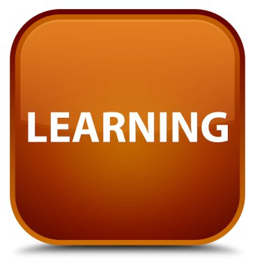 Öğrenme özel kahverengi kare düğme