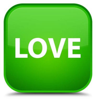 Sevgi özel yeşil kare düğme