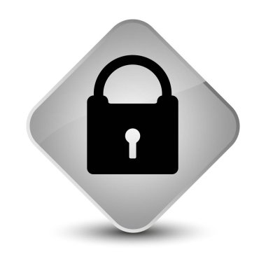 Asma kilit simgesi zarif beyaz elmas düğmesini