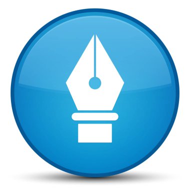 Kalem simgesi özel mavi mavi yuvarlak düğmesi