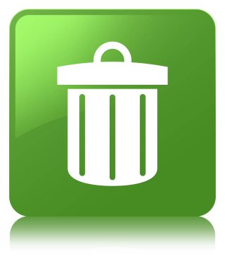 Geri dönüşüm kutusu simgesini yumuşak yeşil kare düğme