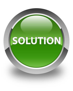 Çözüm parlak yumuşak yeşil yuvarlak düğme