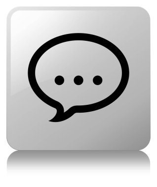 Konuşma simgesi Beyaz kare düğme