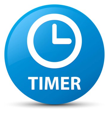 Zamanlayıcı camgöbeği mavi yuvarlak düğmesi