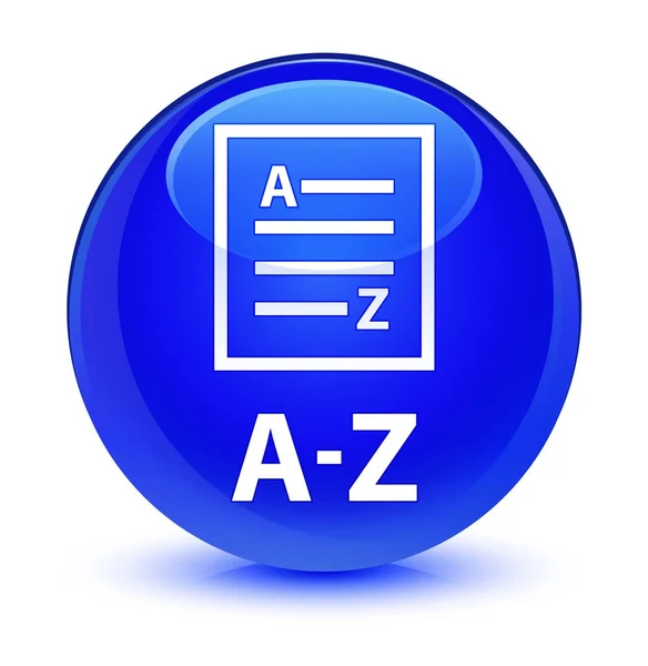 A-Z (list page icon) glassy blue round button — Stock Photo, Image