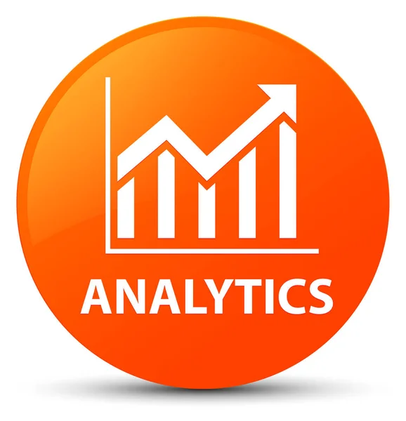 Аналітика (піктограма статистики) помаранчева кругла кнопка — стокове фото