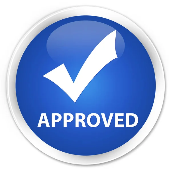 Goedgekeurd (valideren pictogram) premium blue ronde knop — Stockfoto