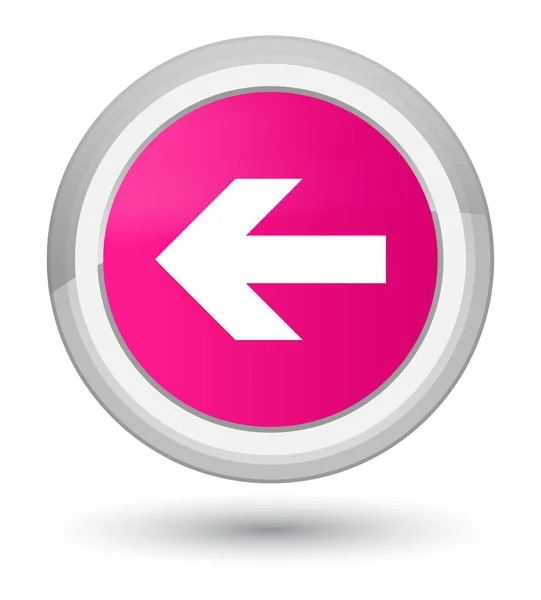 Terug pijl pictogram prime roze ronde knop — Stockfoto