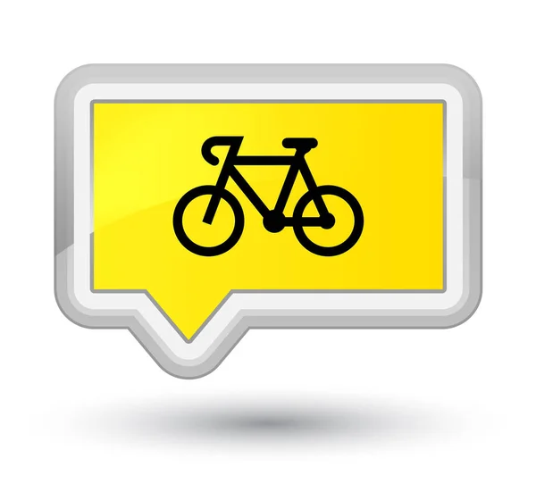 Kerékpár ikon elsődleges sárga zászló gomb — Stock Fotó