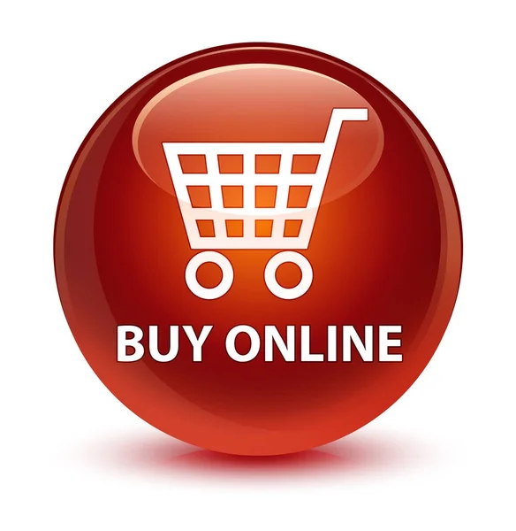 Comprar botão redondo marrom vítreo online — Fotografia de Stock