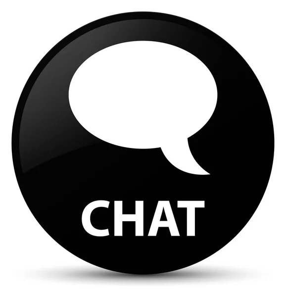 Fekete, kerek gomb a chat — Stock Fotó