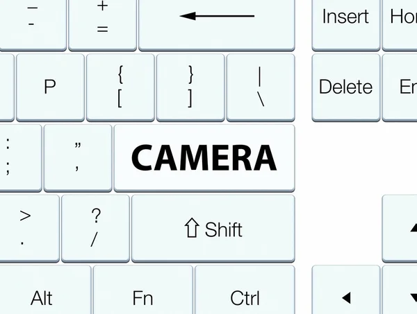 Bílá klávesnice tlačítko fotoaparátu — Stock fotografie