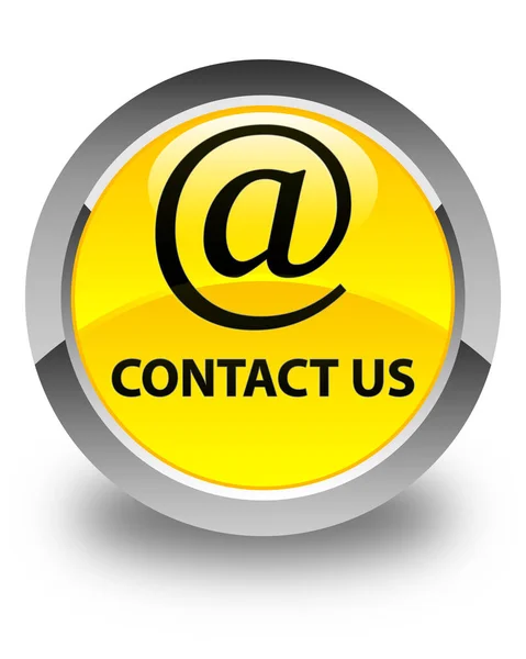 Contáctenos (icono de dirección de correo electrónico) botón redondo amarillo brillante — Foto de Stock
