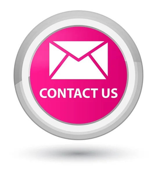 Elérhetőség (e-mail ikon) prime rózsaszín kerek gomb — Stock Fotó