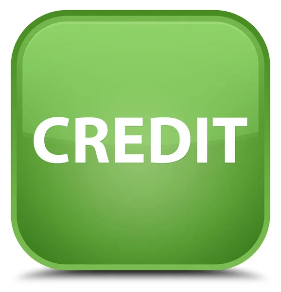 Kredi özel yumuşak yeşil kare düğme — Stok fotoğraf