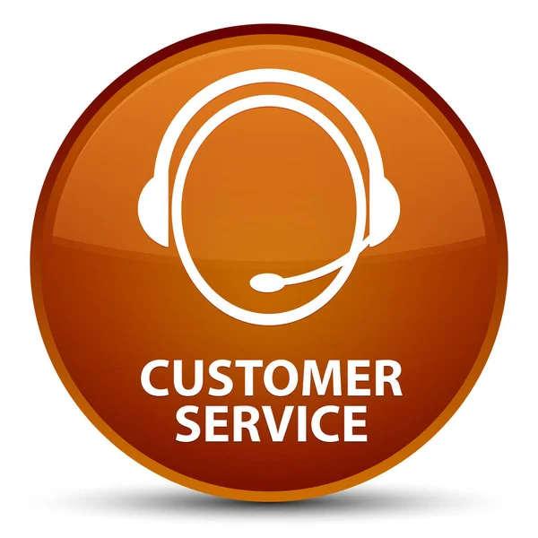 Customer service (customer care icon) special brown round button — Stock Photo, Image