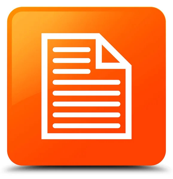 Document page icon orange square button — Stock Photo, Image