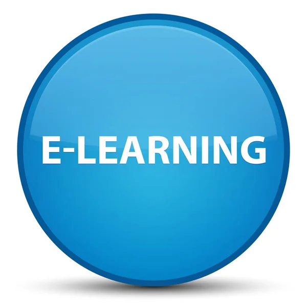 E-learning speciale cyaan blauwe ronde knop — Stockfoto