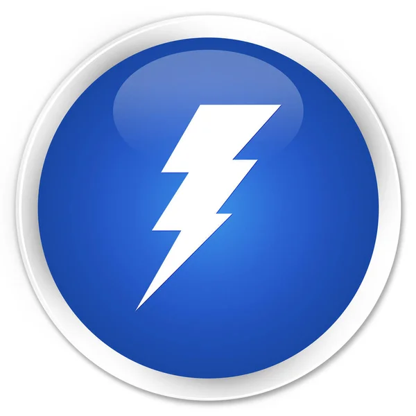 Синяя круглая кнопка значка электричества — стоковое фото