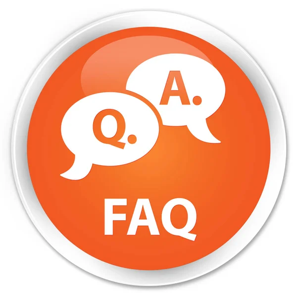 Faq (question answer bubble icon) premium orange round button