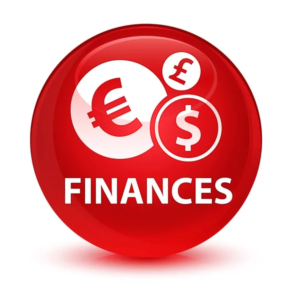 Finanças (sinal do euro) botão redondo vermelho vítreo — Fotografia de Stock