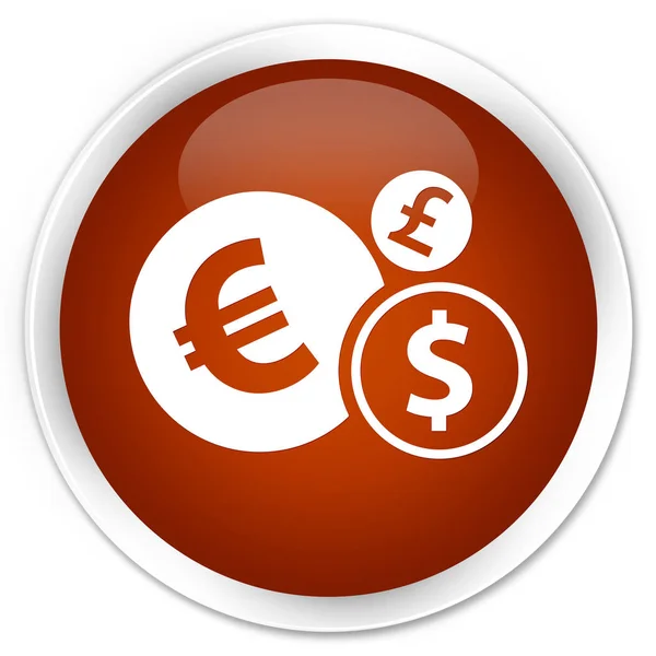 Finances icon premium brown round button — Stock Photo, Image