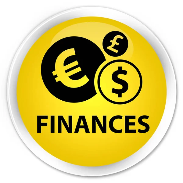 Finances (euro sign) bouton rond jaune premium — Photo