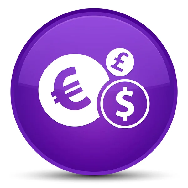 Finances icon special purple round button — Stock Photo, Image