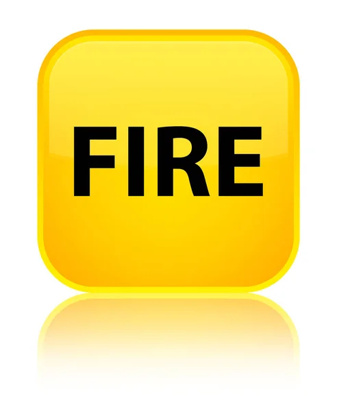 Fire special yellow square button — Stock Photo, Image