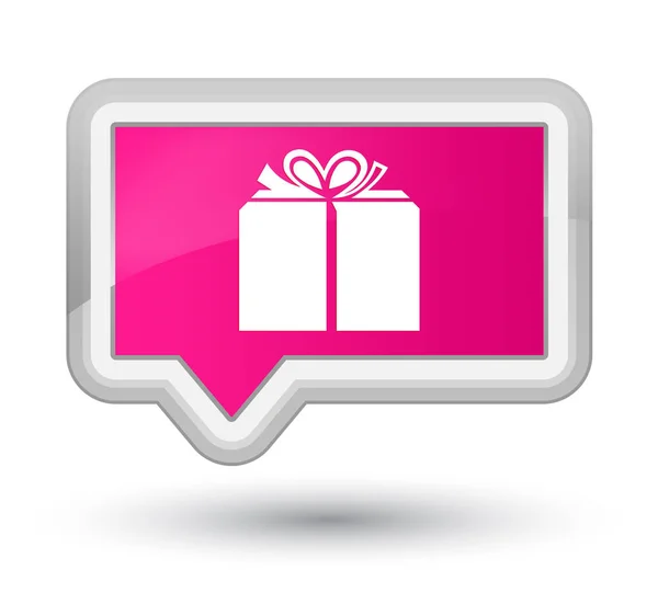 Gåva rutan ikonknappen prime rosa banner — Stockfoto