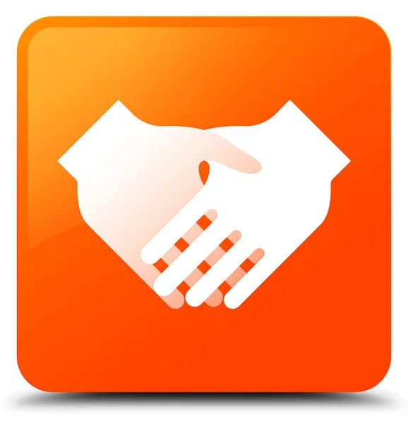 Handshake icon orange square button