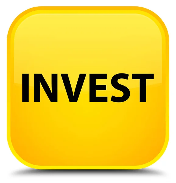 Speciale gele vierkante knop investeren — Stockfoto