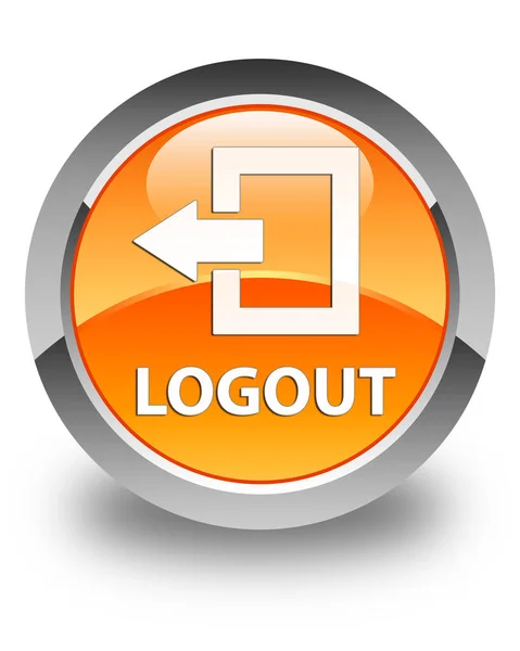 Logout glossy orange round button — Stock Photo, Image