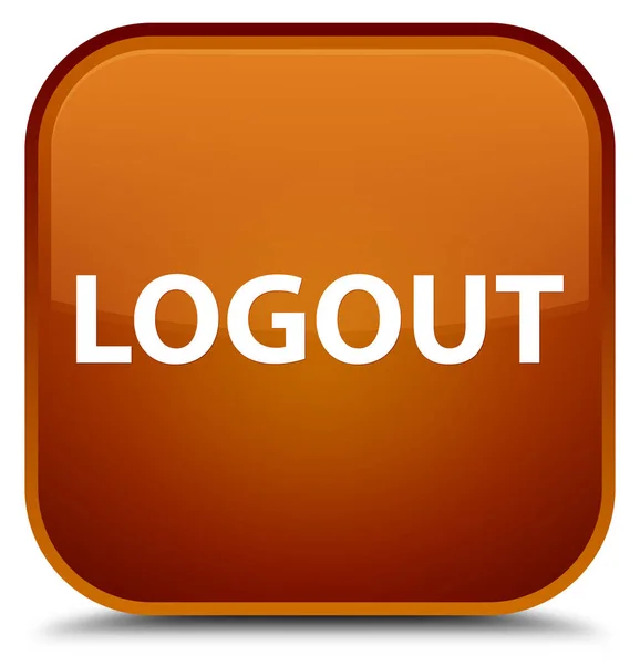 Logout special brown square button — Stock Photo, Image