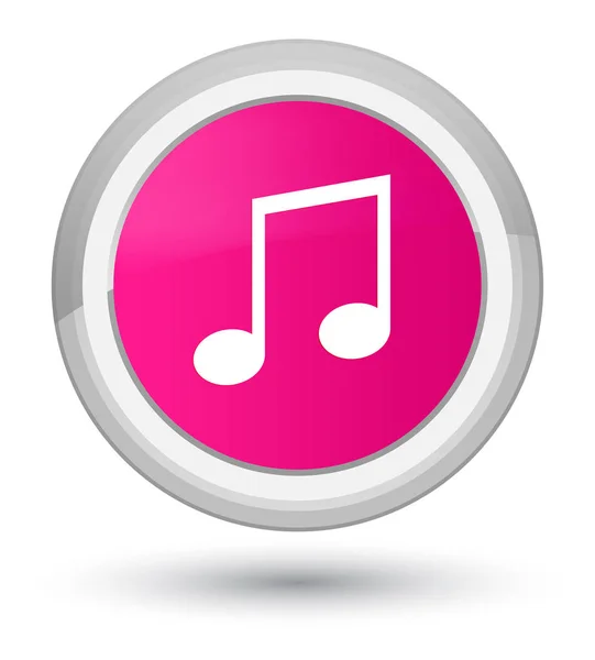 Ícone de música rosa botão redondo — Fotografia de Stock