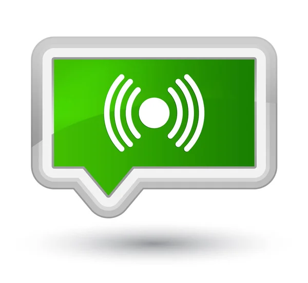 Ícone de sinal de rede botão de banner verde principal — Fotografia de Stock