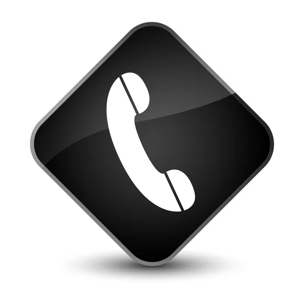 Phone icon elegant black diamond button — Stock Photo, Image