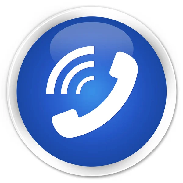 Telefon vyzváněcí ikonu premium modré kulaté tlačítko — Stock fotografie