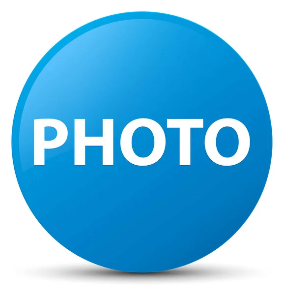 Zdjęcie cyan niebieski okrągły przycisk — Zdjęcie stockowe
