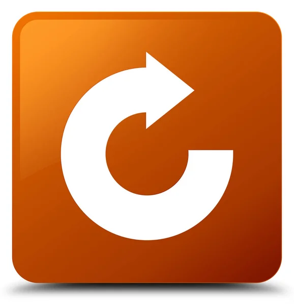 Responder icono flecha marrón botón cuadrado — Foto de Stock