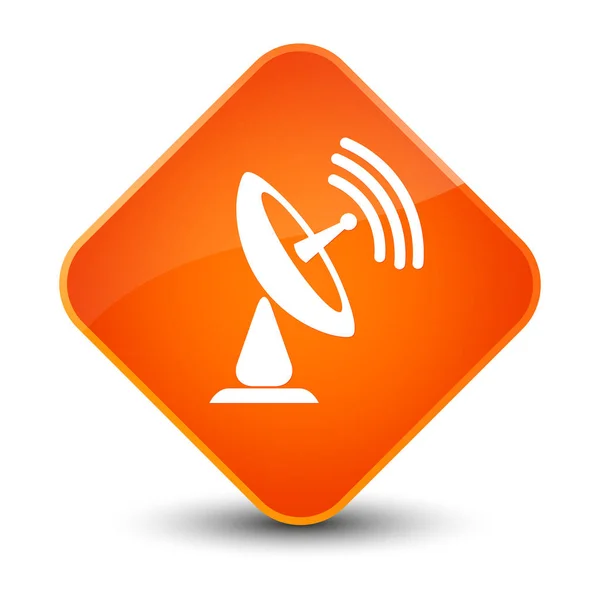 Satellite dish icon elegant orange diamond button — Stock Photo, Image