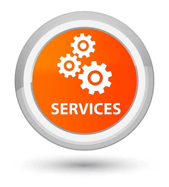 Services (gears icon) prime orange round button — Stock Photo, Image