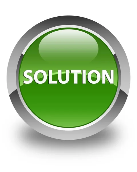 Solution glossy soft green round button — Stock Photo, Image