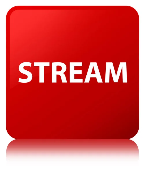 Stream rood vierkantje knop — Stockfoto