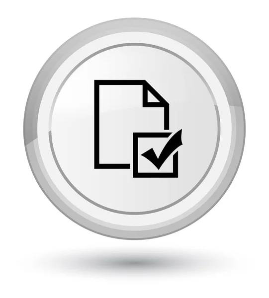 Umfrage-Ikone Prime weißer runder Knopf — Stockfoto
