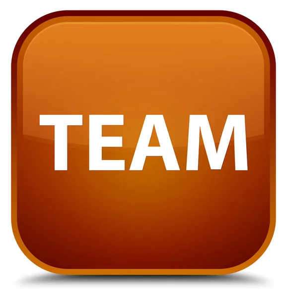 Team special brown square button — Stock Photo, Image