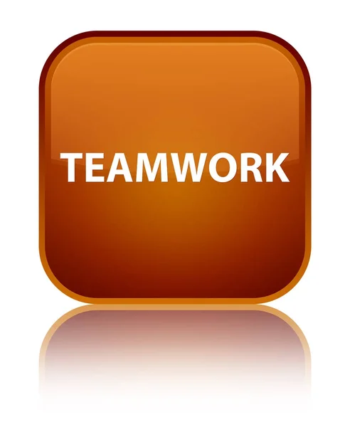 stock image Teamwork special brown square button