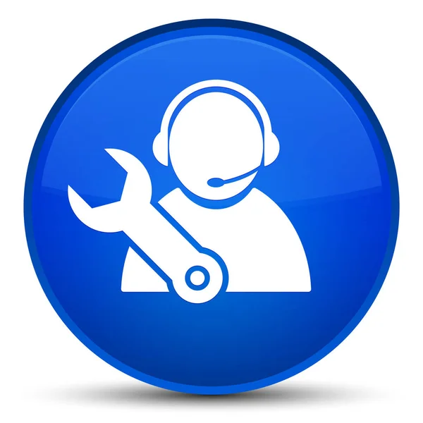 Tech support icon special blue round button — Stock Photo, Image