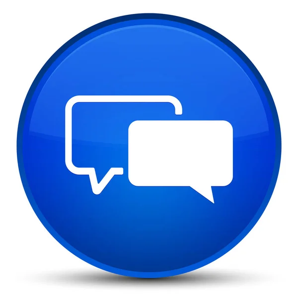 Testimonials icon special blue round button — Stock Photo, Image